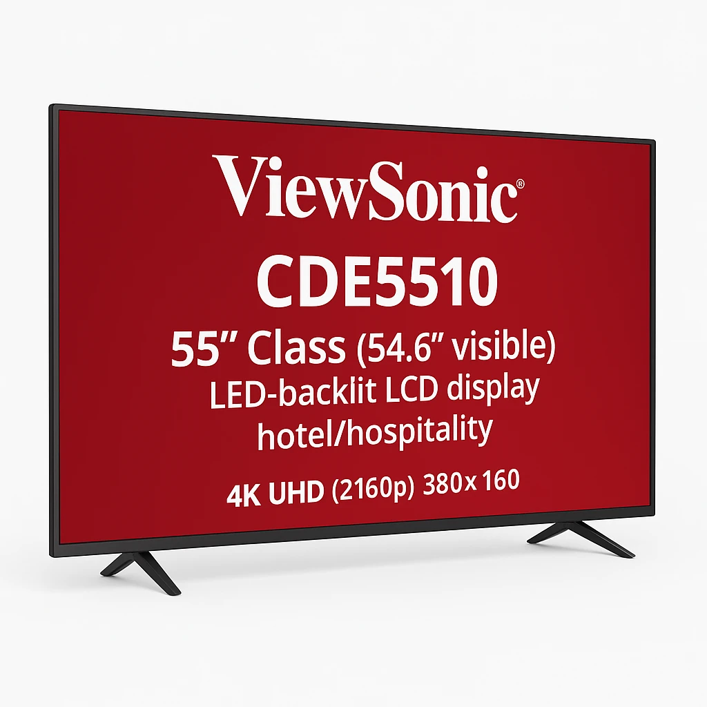ViewSonic CDE5510 - 55" Clase diagonal (54.6" visible) pantalla LCD con retroiluminación LED - hotel/sector hotelero - 4K UHD (2160p) 3840 x 2160
