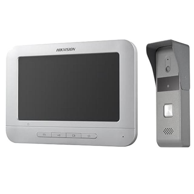 Hikvision DS-KIS203 - Sistema de intercomunicación de vídeo - cableado - 7" monitor LCD - 1 cámara(s) - CMOS