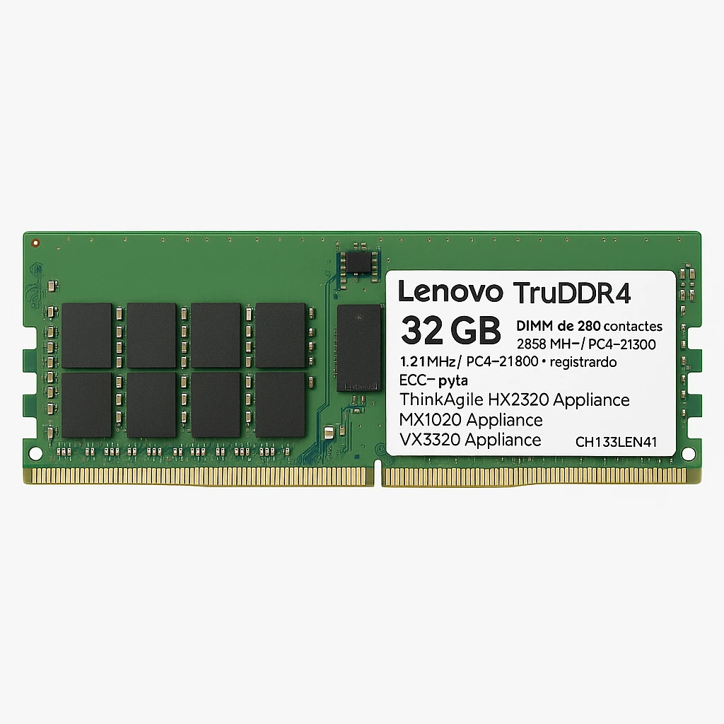 Lenovo TruDDR4 - DDR4 - módulo - 32 GB - DIMM de 288 contactos - 2666 MHz / PC4-21300 - 1.2 V - registrado - ECC - para ThinkAgile HX2320 Appliance; MX1020 Appliance; VX3320 Appliance