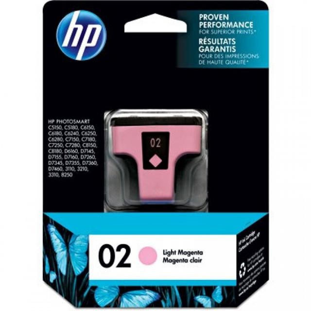 HP 02 - 5.5 ml - magenta claro - original - cartucho de tinta - para Photosmart 31XX, 82XX, C5100, C5170, C5175, C5190, C5194, C6100, C6150, C6175, C7100