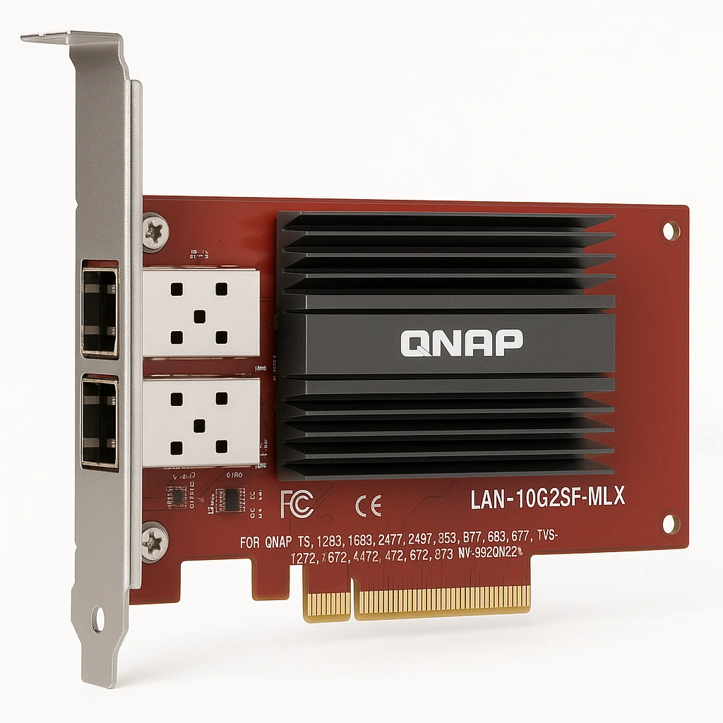 QNAP LAN-10G2SF-MLX - Adaptador de red - 10 Gigabit SFP+ x 2 - para QNAP TS-1283, 1683, 2477, 2483, 853, 877, 883, 977, TVS-1272, 1672, 2472, 472, 672, 872