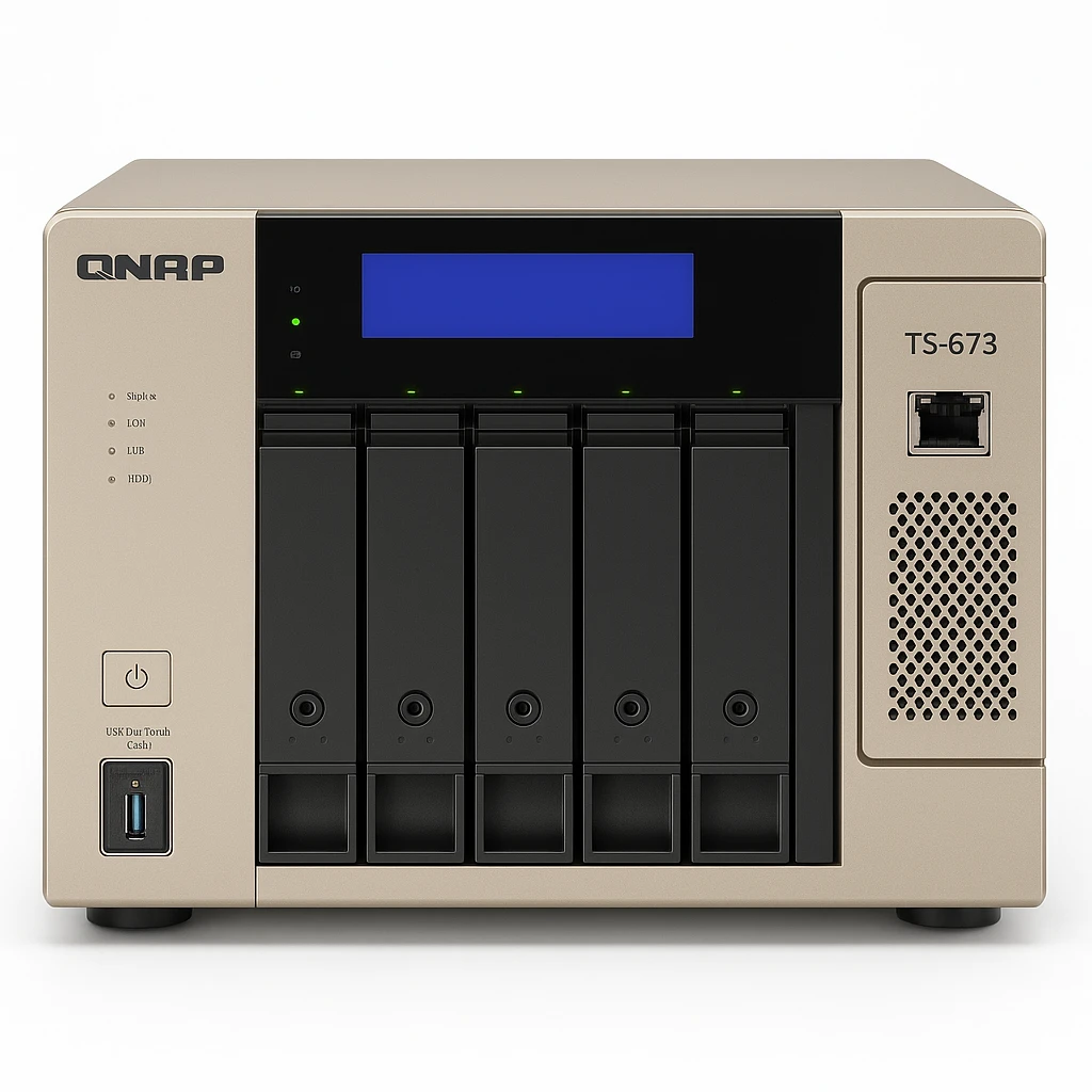 QNAP TS-673 - Servidor NAS - 6 compartimentos - SATA 6Gb/s - RAID RAID 0, 1, 5, 6, 10, JBOD, 5 Hot Spare, intercambio en caliente 6, 10 repuesto rápido - RAM 4 GB - Gigabit Ethernet - iSCSI s
