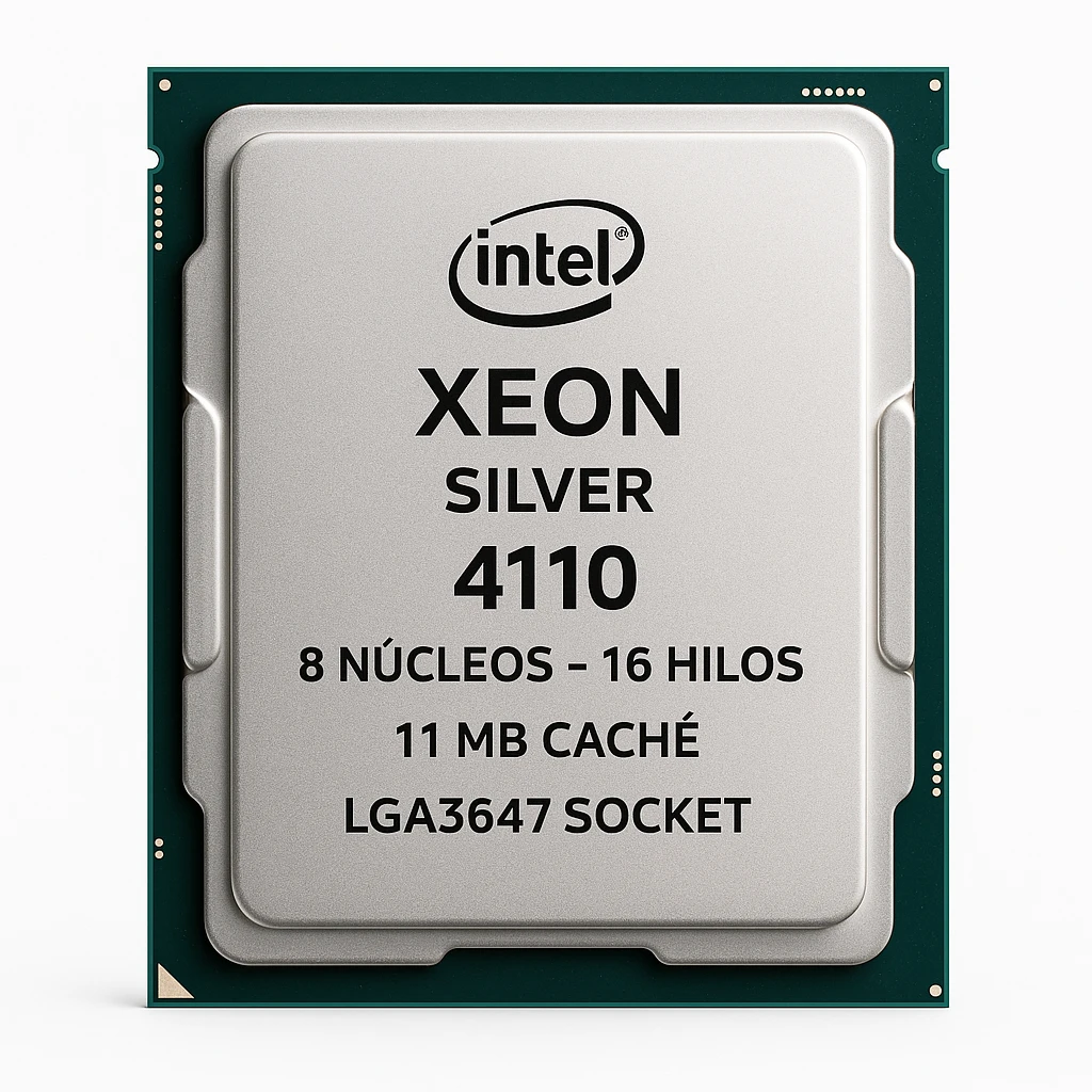 Intel Xeon Silver 4110 - 2.1 GHz - 8 núcleos - 16 hilos - 11 MB caché - LGA3647 Socket - para Nimble Storage dHCI Small Solution with HPE ProLiant DL360 Gen10; ProLiant DL360 Gen10