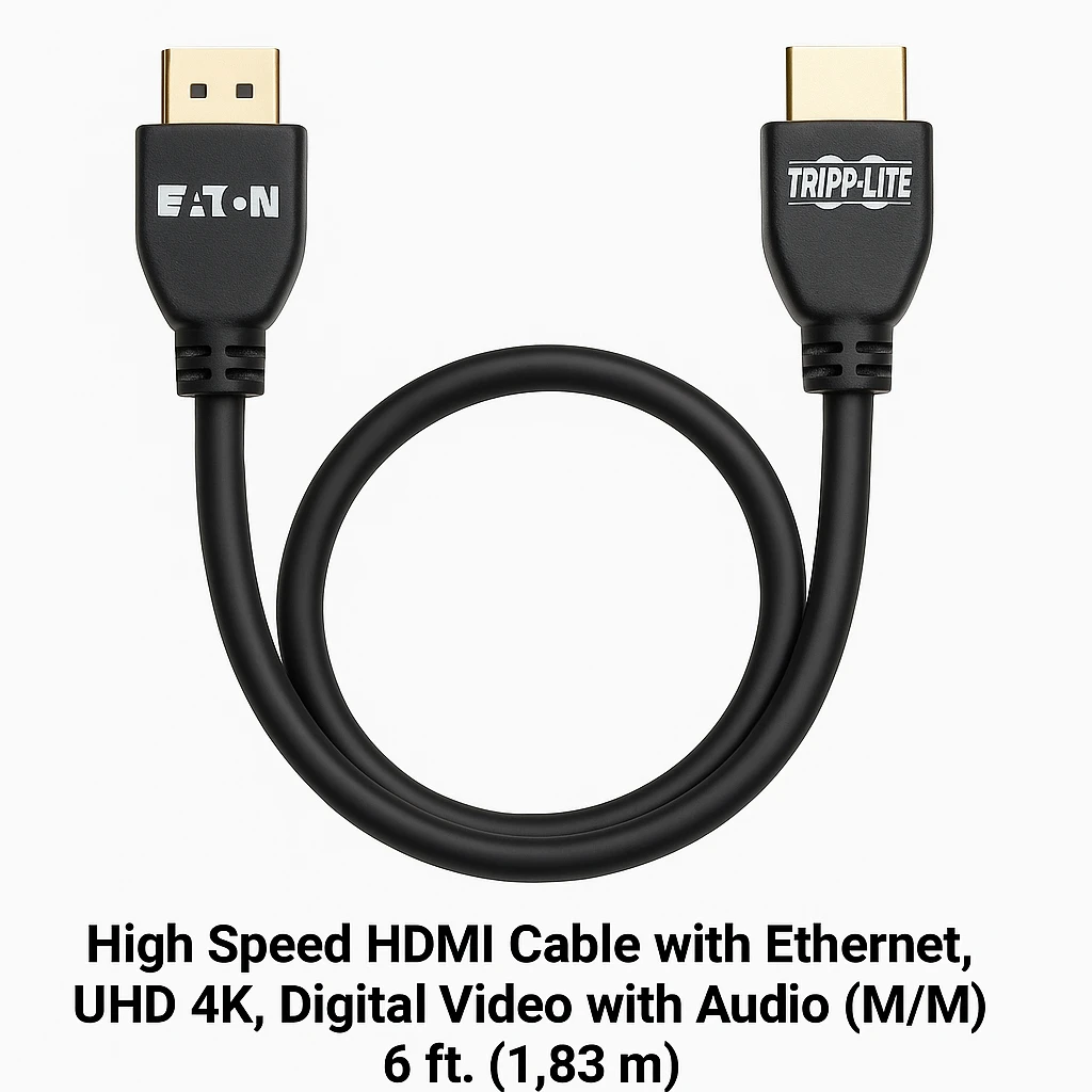 Eaton Tripp Lite Series High Speed HDMI Cable with Ethernet, UHD 4K, Digital Video with Audio (M/M), 6 ft. (1.83 m) - Cable HDMI con Ethernet - HDMI macho a HDMI macho - 1.8 m - negro