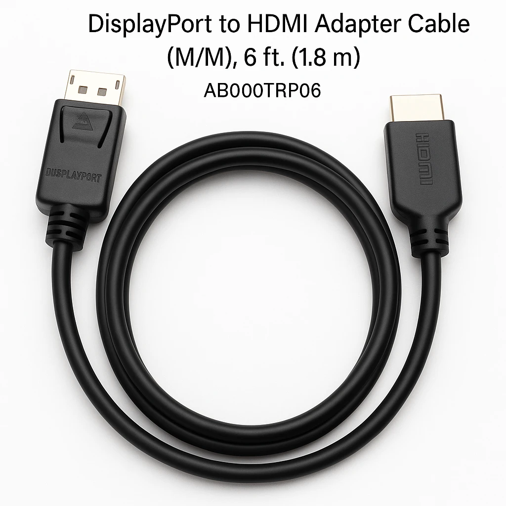 Eaton Tripp Lite Series DisplayPort to HDMI Adapter Cable (M/M), 6 ft. (1.8 m) - Cable adaptador - DisplayPort macho a HDMI macho - 1.8 m - negro
