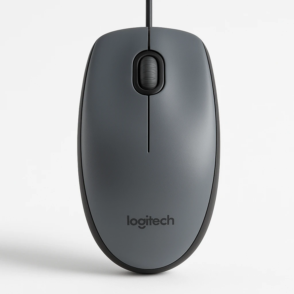 Logitech M110 Silent - Ratón - diestro y zurdo - óptico - 3 botones - cableado - USB - gris