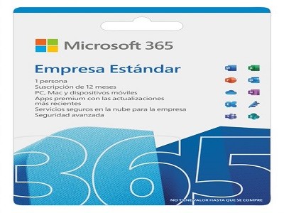 Microsoft 365 Business Standard - Licencia - 1 usuario activo - Tarjeta de activación - Windows