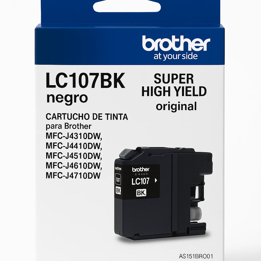Brother LC107BK - Súper Alto Rendimiento - negro - original - cartucho de tinta - para Brother MFC-J4310DW, MFC-J4410DW, MFC-J4510DW, MFC-J4510N, MFC-J4610DW, MFC-J4710DW