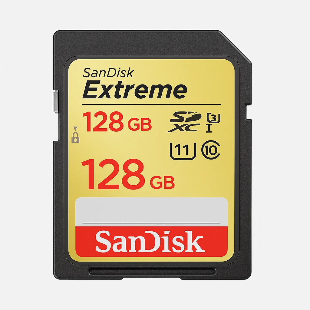 SanDisk Extreme - Tarjeta de memoria flash - 128 GB - Video Class V30 / UHS-I U3 / Class10 - SDXC UHS-I