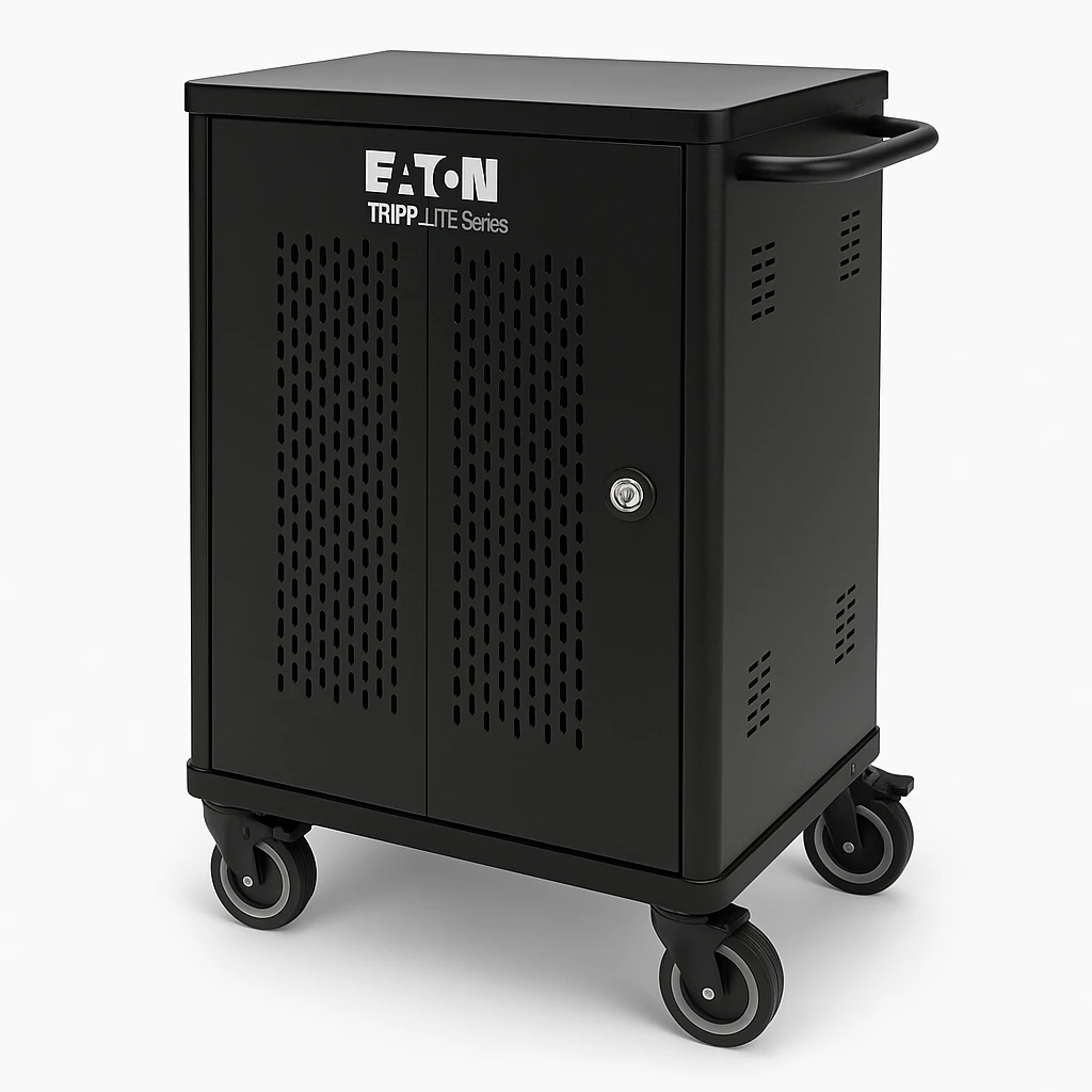Eaton Tripp Lite Series 32-Port USB Charging Cart Storage Station Android Tablet iPad - Carrito (sincronización y carga) - para 32 tabletas - acero con recubrimiento en polvo - negro