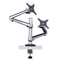 Tripp Lite Dual Display Desk Mount Monitor Arm Swivel 12" to 27" EA - Kit de montaje (tapa de extremo, collarines, 2 abrazaderas de interfaz, pomo, manga, 2 brazos de articulación doble, abra
