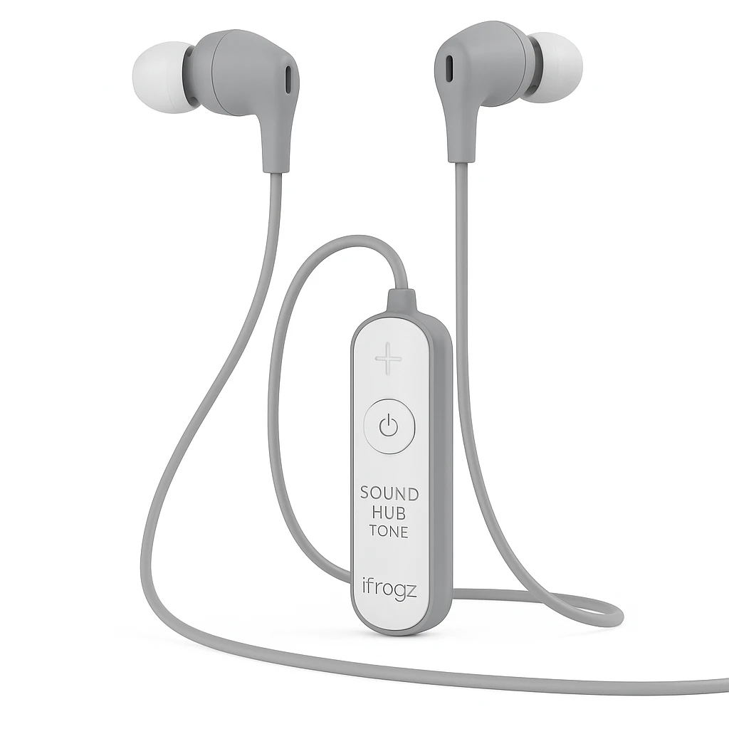 ifrogz Sound Hub Tone - Auriculares internos con micro - en oreja - Bluetooth - inalámbrico - gris, blanco