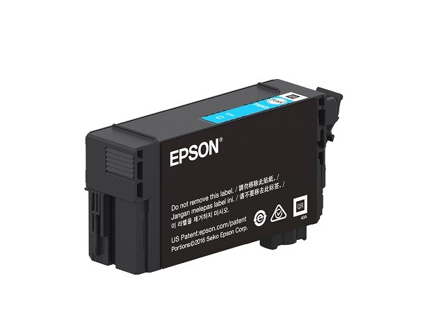 Epson T41P - 350 ml - gran capacidad - cián - original - blíster con alarmas de RF/acústica - cartucho de tinta - para SureColor T3470, T5470, T5470M
