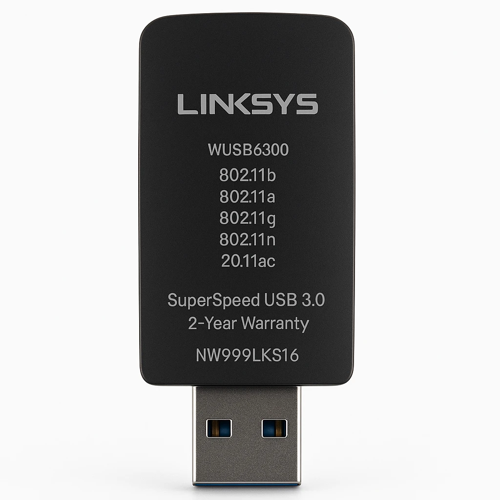Linksys WUSB6300 - Adaptador de red - SuperSpeed USB 3.0 - 802.11b, 802.11a, 802.11g, 802.11n, 802.11ac - 2 años de garantía 