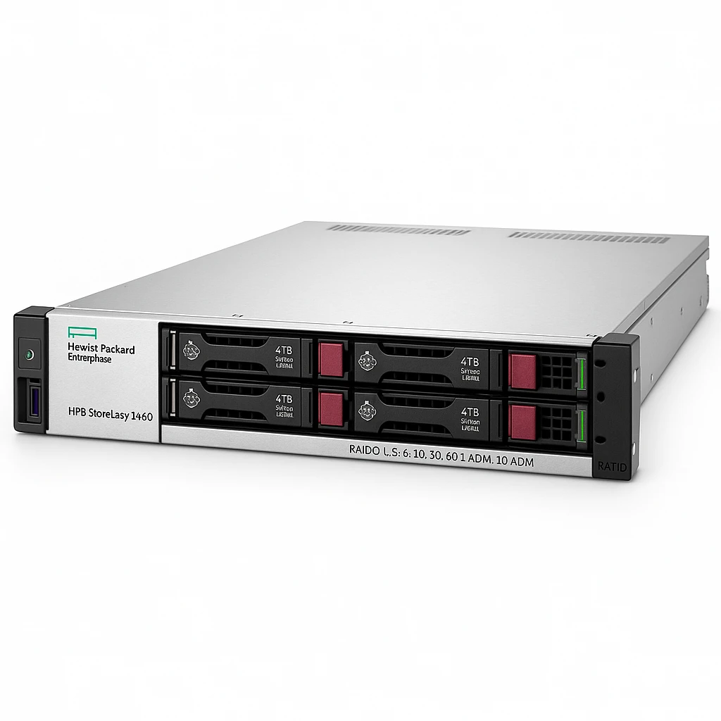 HPE StoreEasy 1460 - Servidor NAS - 4 compartimentos - 16 TB - montaje en bastidor - SATA 6Gb/s / SAS 12Gb/s - HDD 4 TB x 4 - RAID RAID 0, 1, 5, 6, 10, 50, 60, 1 ADM, 10 ADM - RAM 8 GB - Giga