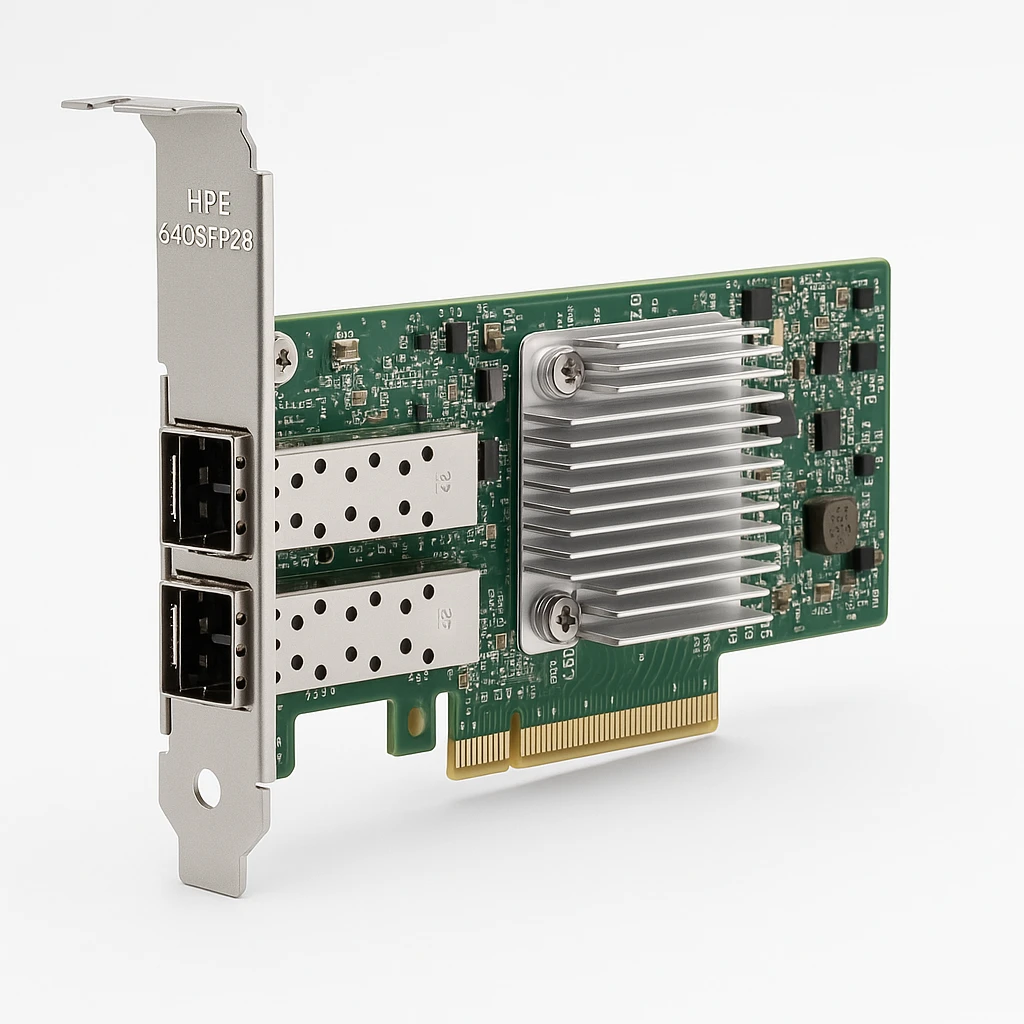 HPE 640SFP28 - Adaptador de red - PCIe 3.0 x8 / PCIe 3.0 x4 perfil bajo - 25 Gigabit Ethernet x 2 - para Apollo 20 2U, 4200 Gen10; Edgeline e920; ProLiant DL360 Gen10, DL360 Gen9