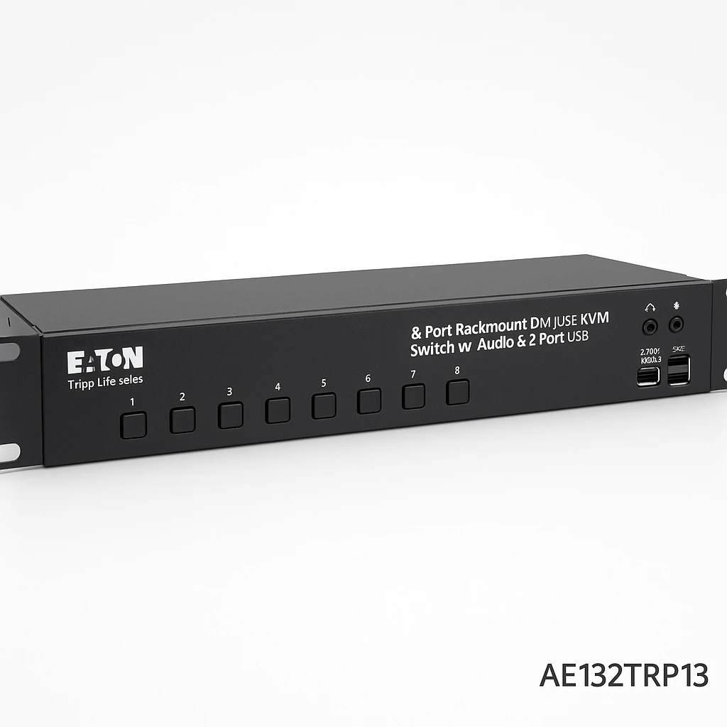Eaton Tripp Lite series 8-Port Rackmount DVI/USB KVM Switch w/ Audio & 2-Port USB Hub 1U - Conmutador KVM / audio - 8 x KVM / audio - 1 usuario local - montaje en rack