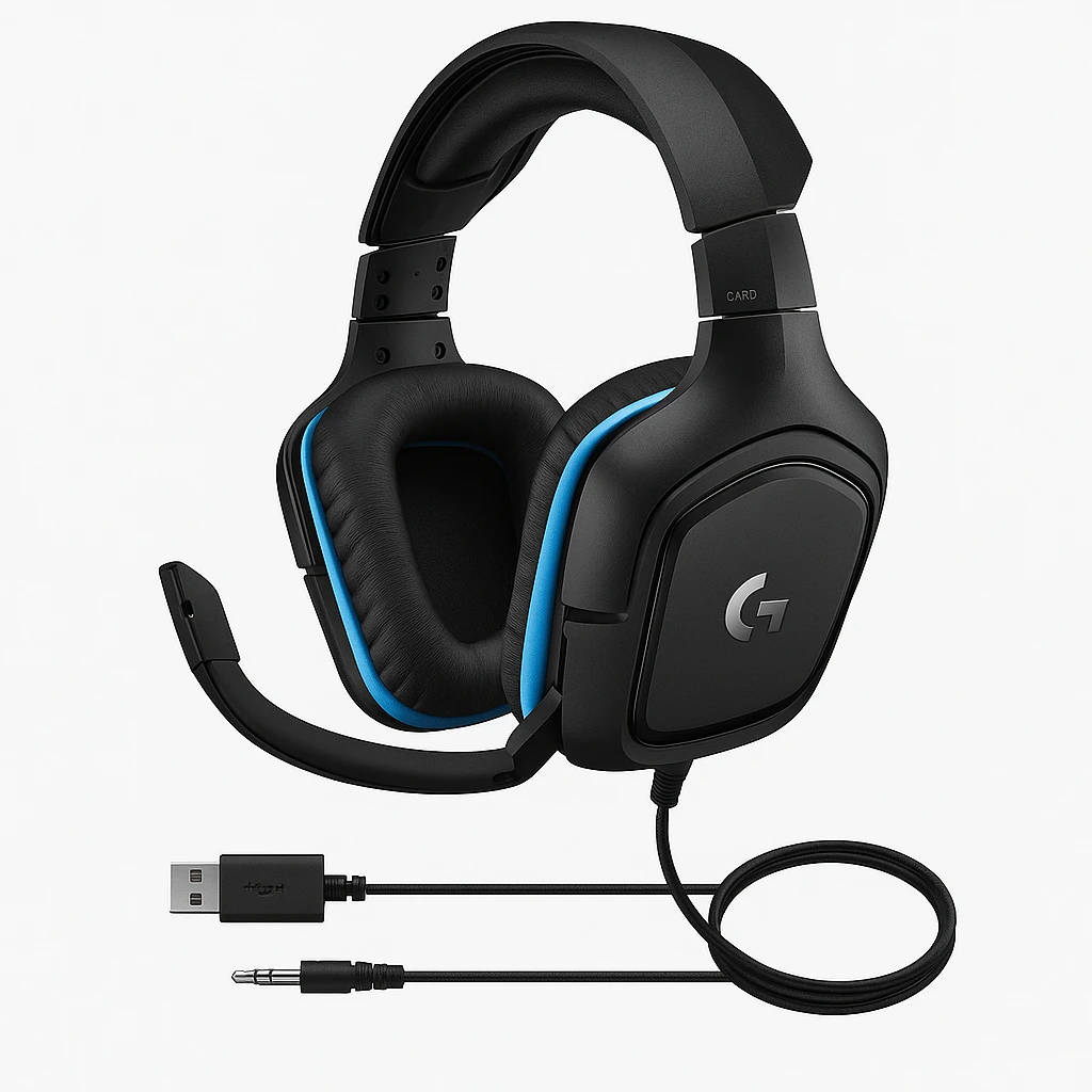 Logitech G432 - Auricular - 7.1 canales - tamaño completo - cableado - USB, conector de 3,5 mm - negro
