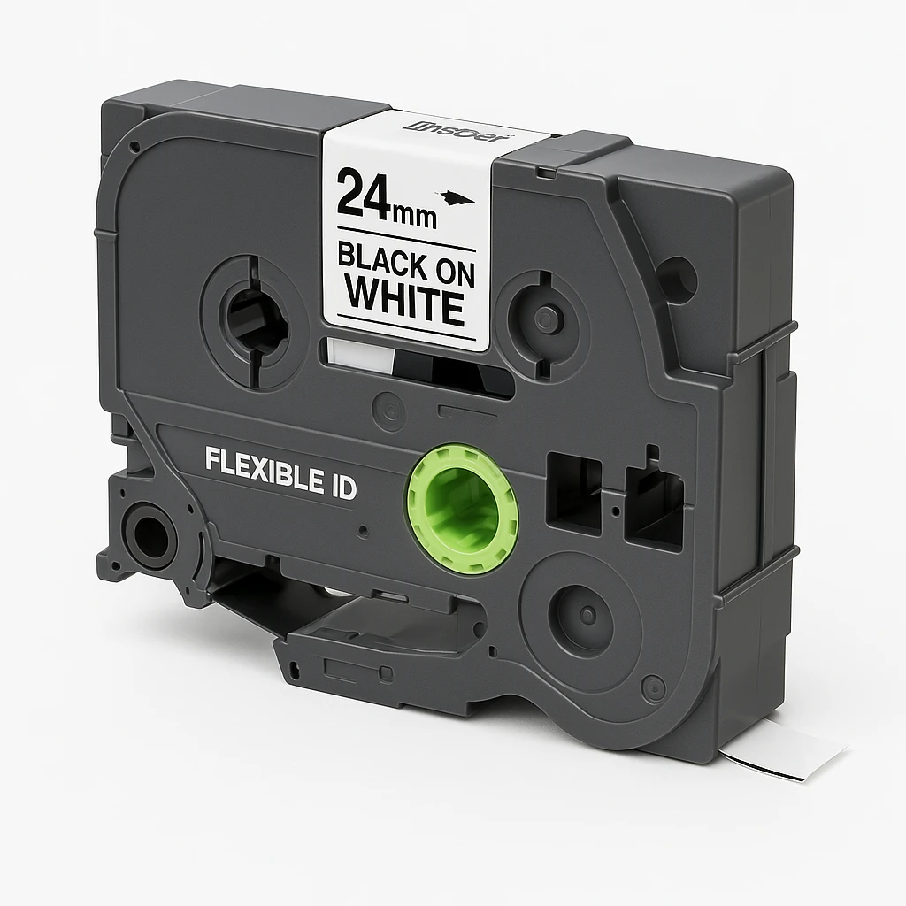 Brother TZe-FX251 - Adhesivo - negro sobre blanco - rollo (2,4 cm x 8 m) 1 cinta(s) cinta de ID flexible - para Brother PT-D600; P-Touch PT-3600, D610, D800, E550, P750, P900, P950; P-Touch E