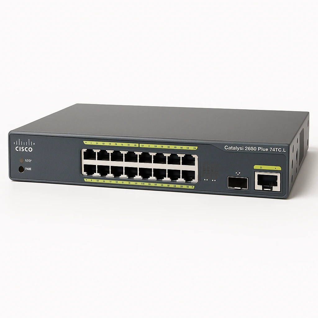 Cisco Catalyst 2960-Plus 24TC-L - Conmutador - Gestionado - 24 x 10/100 + 2 x Gigabit SFP combinado - montaje en rack