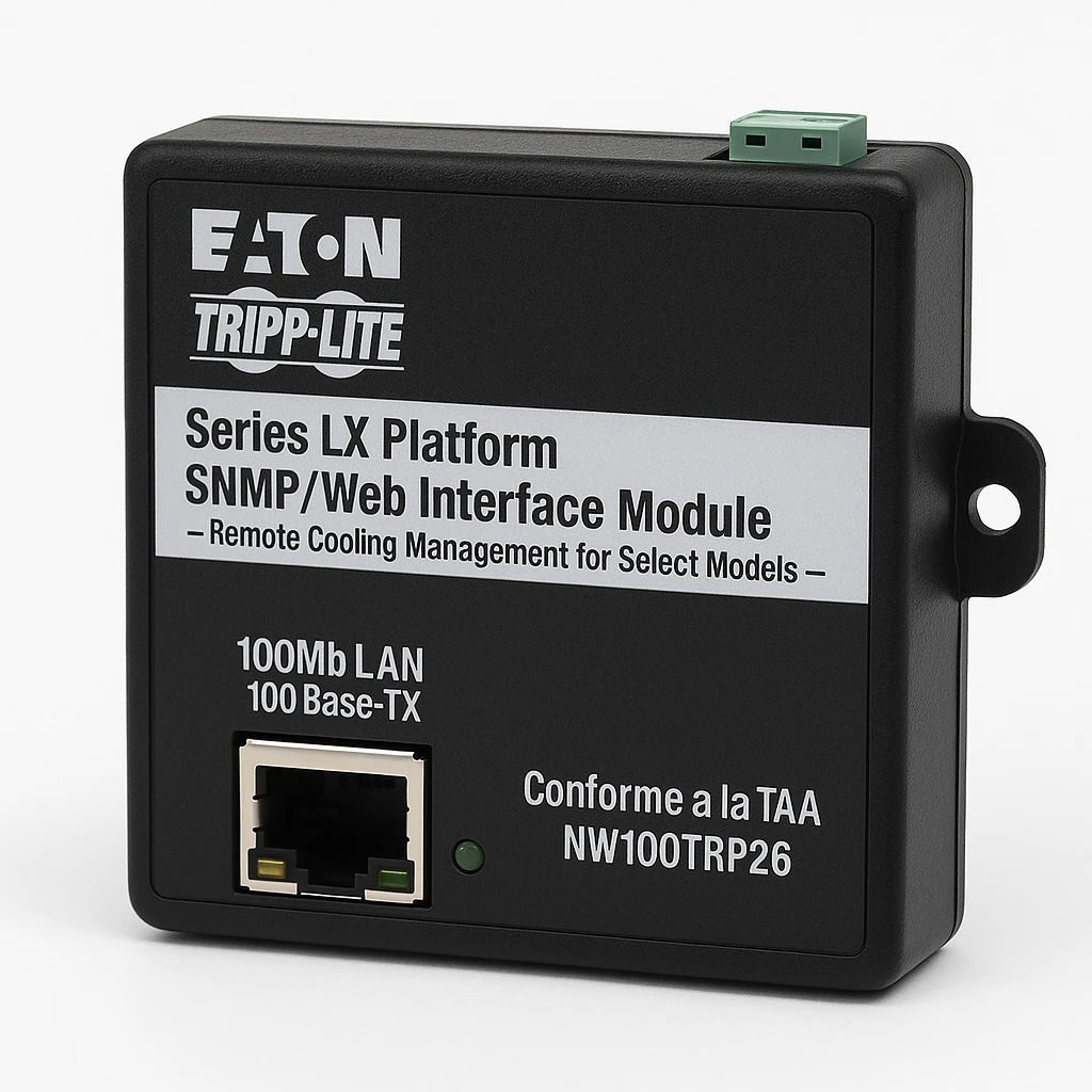 Eaton Tripp Lite Series LX Platform SNMP/Web Interface Module - Remote Cooling Management for Select Models - Adaptador de administración remota - 100Mb LAN - 100Base-TX - Conforme a la TAA