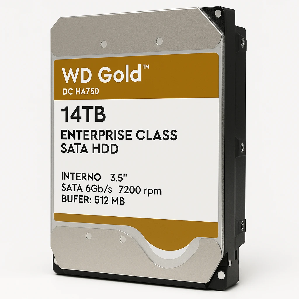 WD Gold DC HA750 Enterprise Class SATA HDD WD141KRYZ - Disco duro - 14 TB - interno - 3.5" - SATA 6Gb/s - 7200 rpm - búfer: 512 MB