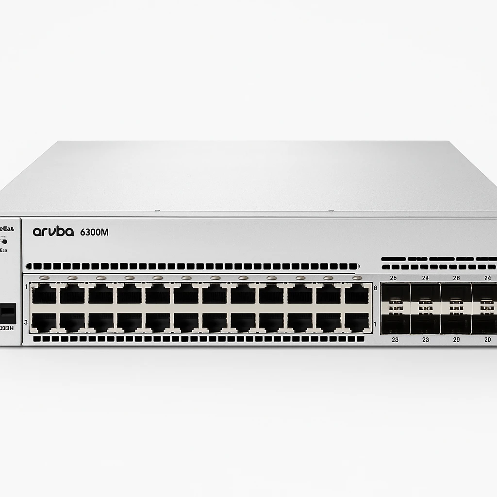 HPE Aruba 6300M - Conmutador - L3 - Gestionado - 24 x 1 Gigabit / 10 Gigabit SFP+ + 4 x SFP56 de 1 Gb / 10 Gb / 25 Gb / 50 Gb (ascendente/apilado) - flujo de aire de delante hacia el lado - m