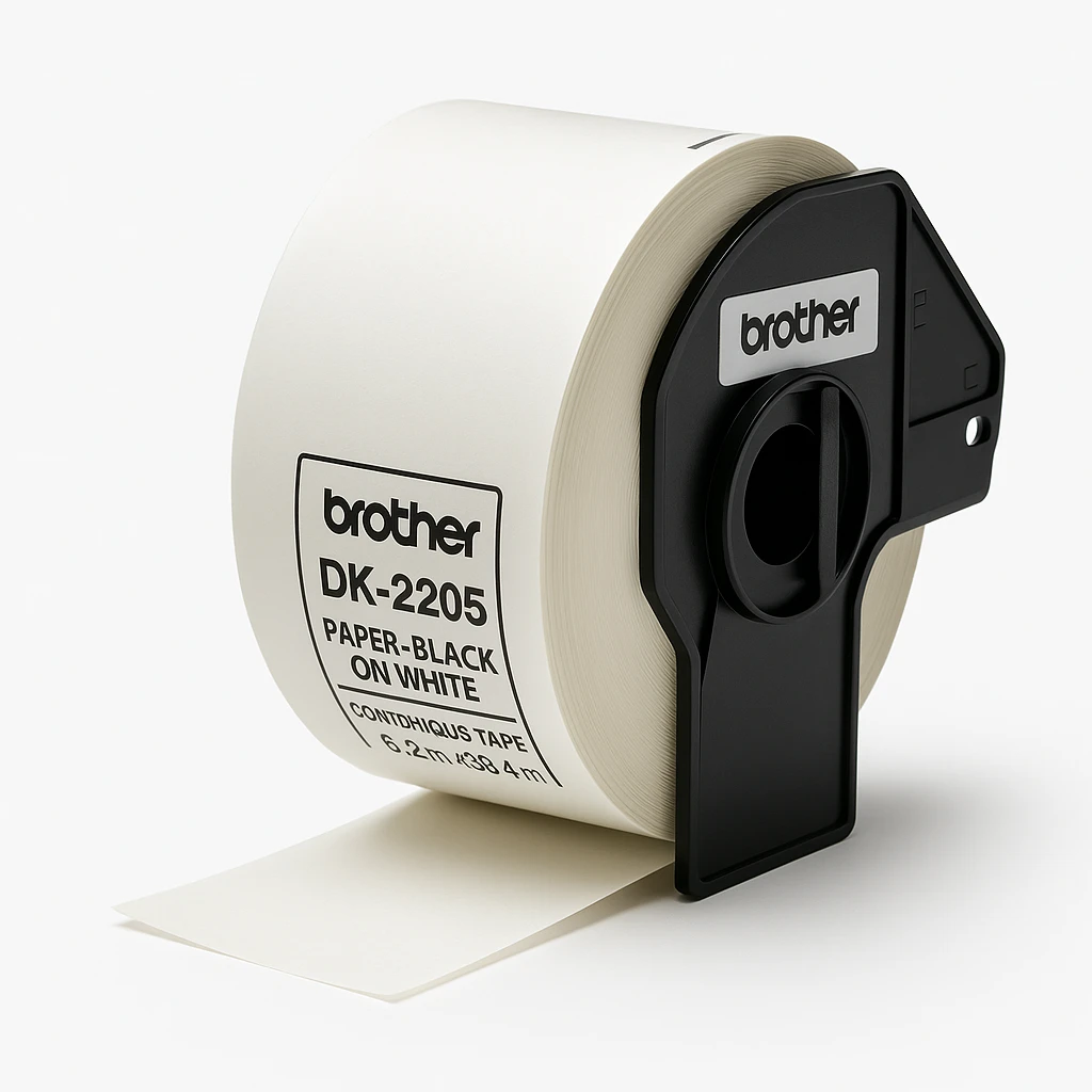 Brother DK-2205 - Papel - negro sobre blanco - Rollo (6,2 cm x 30,4 m) cinta continua - para Brother QL-1050, 1060, 1100, 1110, 500, 550, 570, 580, 650, 700, 710, 720, 800, 810, 820