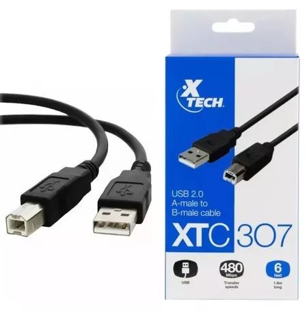 Xtech - USB cable - 1.8 m - 4 pin USB Type B - 4 pin USB Type A - 2.0 a-male b-male