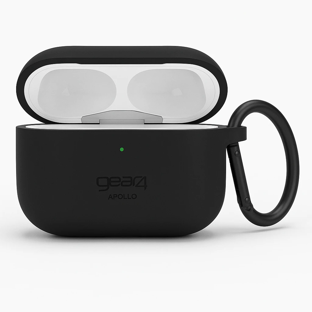 Gear4 Apollo - Estuche para auriculares inalámbricos - silicona - negro - para Apple AirPods Pro