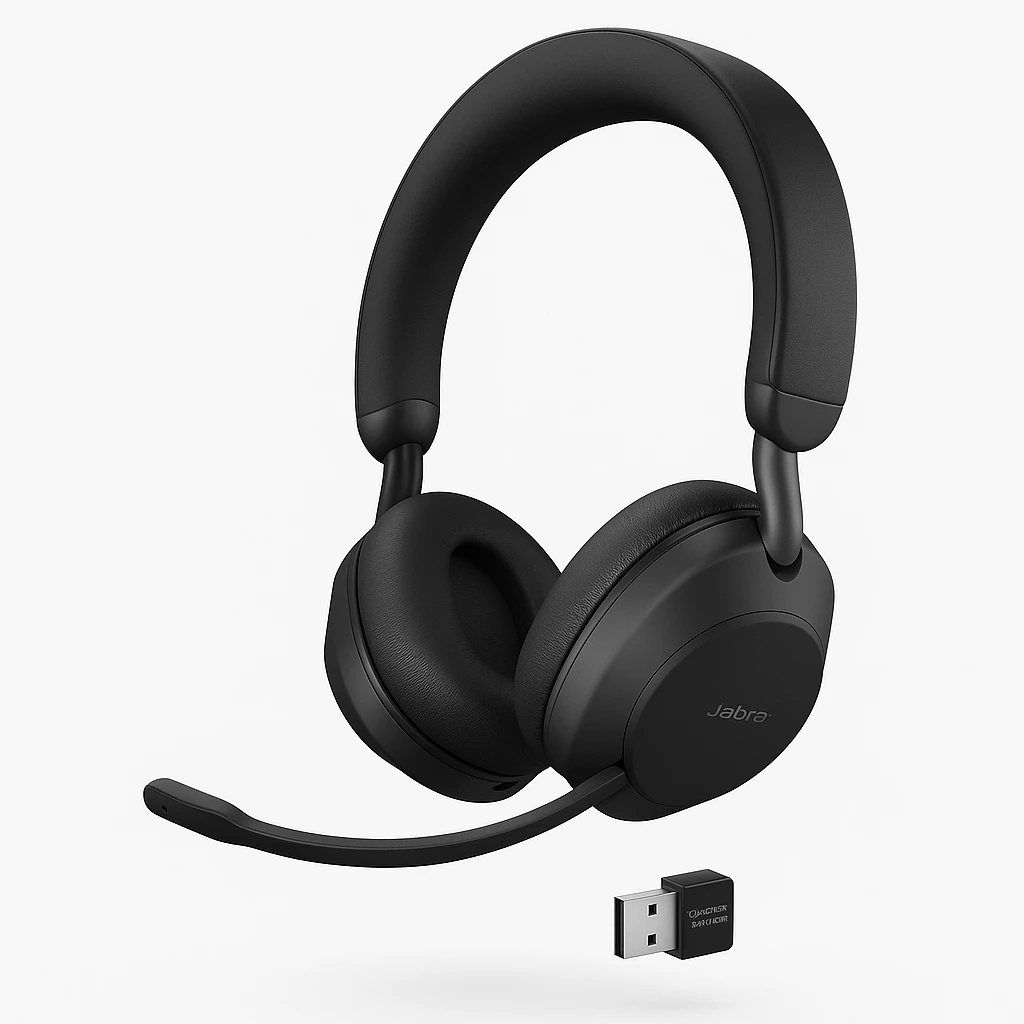 Jabra Evolve2 65 MS Stereo - Auricular - en oreja - Bluetooth - inalámbrico - USB-A - aislamiento de ruido - negro - Certificado para Equipos de Microsoft