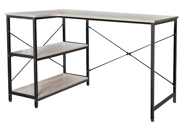 Xtech - Escritorio para ordenador - con forma de L - roble oscuro