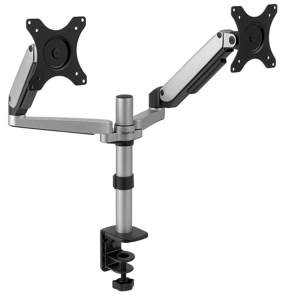 StarTech.com Brazo de Soporte para Monitor - Articulado - de Aluminio - para Monitores VESA de hasta 32IN - con Dos Brazos Giratorios - Kit de montaje - brazo ajustable - para 2 monitores - a