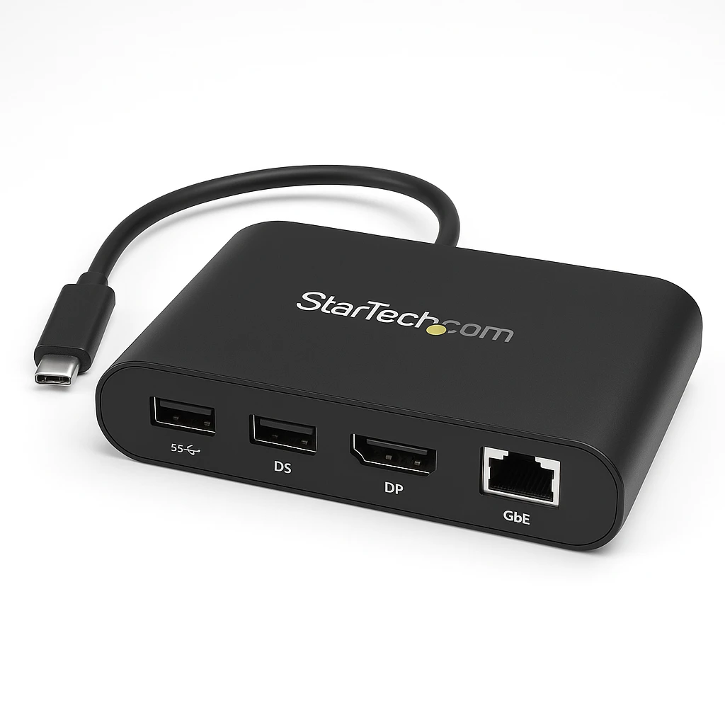 StarTech.com Adaptador Multipuertos USB-C - Dos Monitores - Windows - USB Tipo C a DisplayPort Doble de 4K - 2x USB-A - PD 3.0 100W - GbE (DK30C2DAGPD) - Estación de conexión - USB-C - 2 x DP