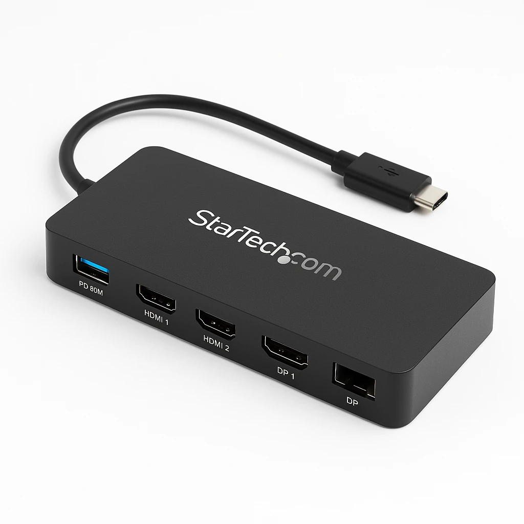 StarTech.com Docking Station Universal para Portátil - Dock USB-C y USB 3.0 - HDMI y DP Doble - PD 60W - Mac Windows y Chrome OS - Estación de conexión - USB-C - 2 x HDMI, 2 x DP - 1GbE