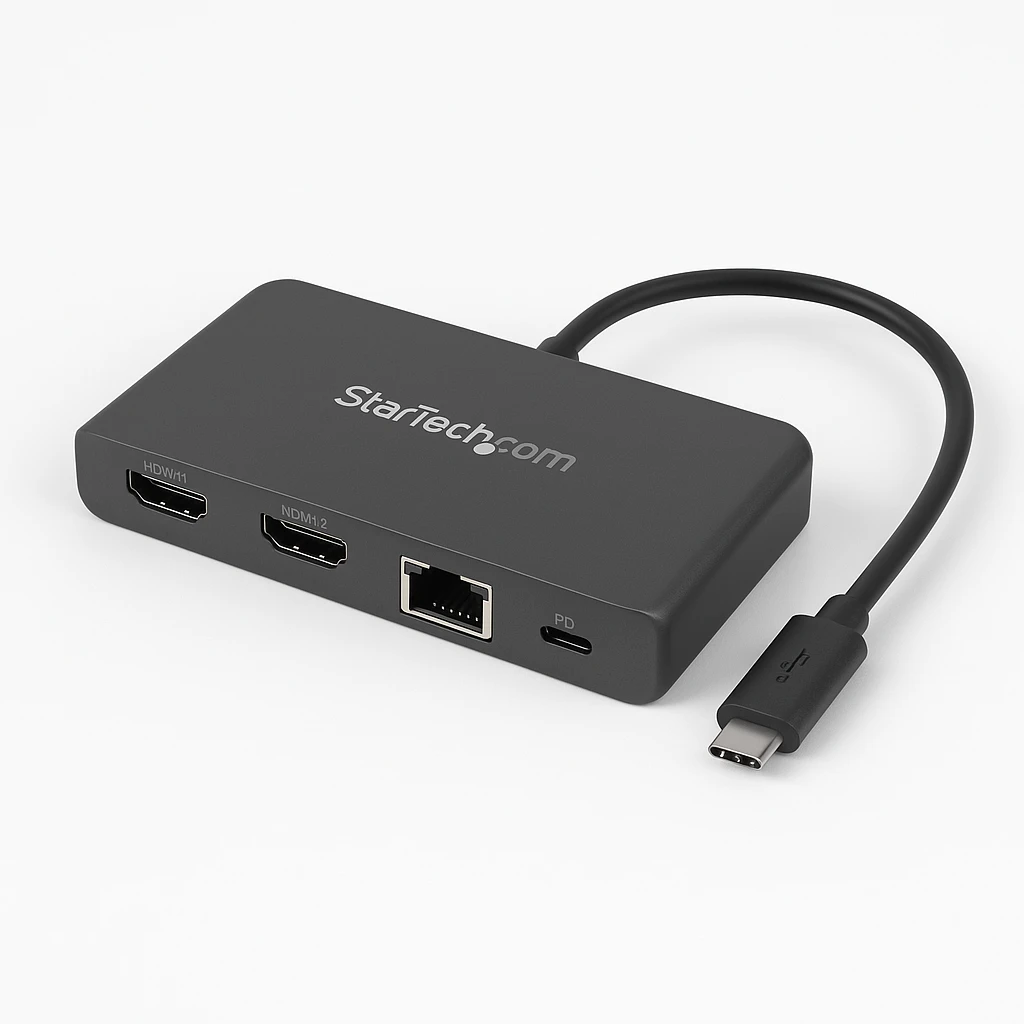 StarTech.com Adaptador Multipuerto USB C para Dos Monitores HDMI 4K PD 3.0 de 100W - Docking Station Windows USB Tipo C de Vídeo Doble - Estación de conexión - USB-C - 2 x HDMI - 1GbE - para 