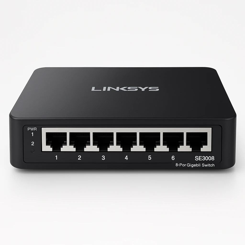 Linksys SE3008 - Conmutador  - sin gestionar - 8 x 10/100/1000 - sobremesa, montaje en pared - 2 años de garantía 