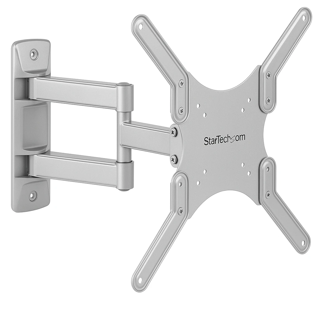 StarTech.com Soporte de TV con Movimiento Total para Pared - Bracket de Pared de Servicio Pesado para TV VESA de 32 a 75 Pulgadas (75kg)  - Brazo Articulado Universal Ajustable - Plateado (FP