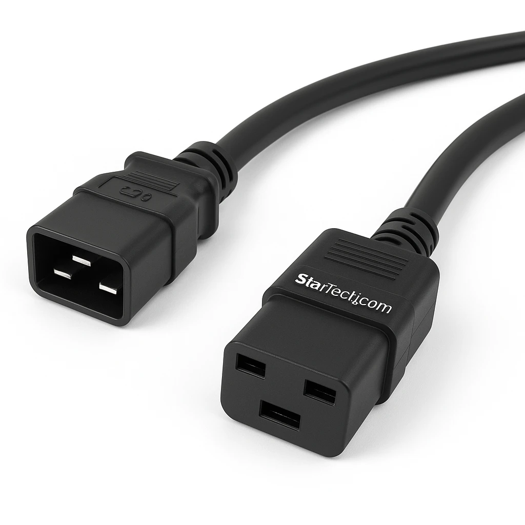 StarTech.com Cable C19 a C20 de 91cm de Servicio Pesado para Alimentación de Ordenador - Cable 14AWG - Cable de alimentación - IEC 60320 C19 a IEC 60320 C20 - CA 250 V - 90 cm - negro