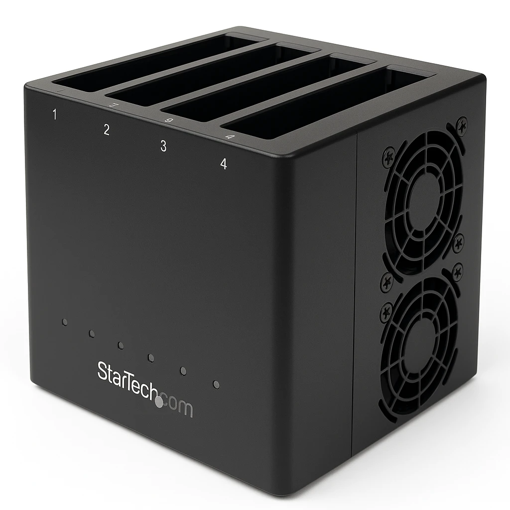 StarTech.com 4-Bay USB 3.1 to SATA Hard Drive Docking Station, 10Gbps USB Hard Drive Dock, External 2.53.5 SATA III (6Gbps) SSDHDD Docking Station, Hot-Swap Hard Drive Bay - Dual 60mm Fans, T