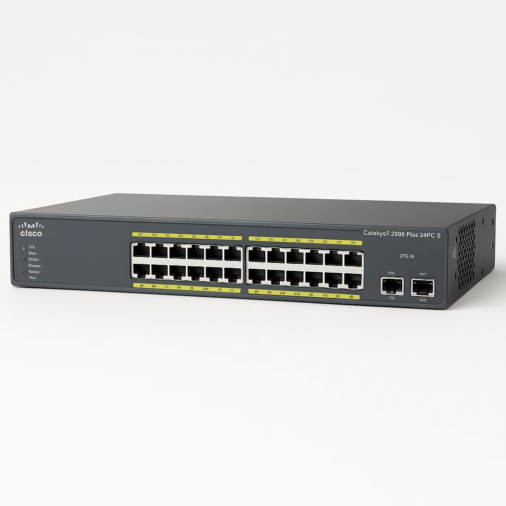 Cisco Catalyst 2960-Plus 24PC-S - Conmutador - Gestionado - 24 x 10/100 (PoE) + 2 x Gigabit SFP combinado - montaje en rack - PoE (370 W)