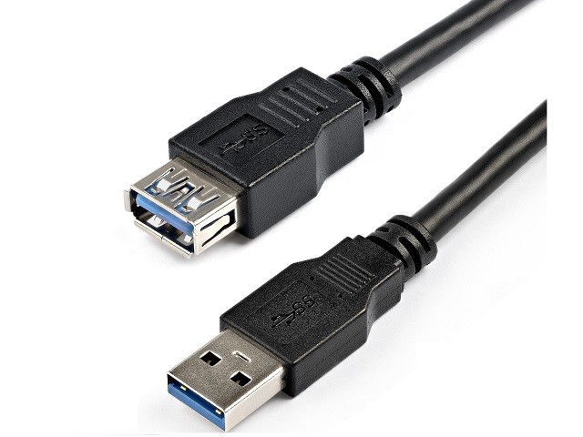 StarTech.com Cable USB 3.0 de 2m Extensor Alargador - USB A Macho a Hembra - Cable alargador USB - USB Tipo A (H) a USB Tipo A (M) - USB 3.0 - 2 m - negro - para P/N: HB30A4AIB, SV211DPUA4K, 