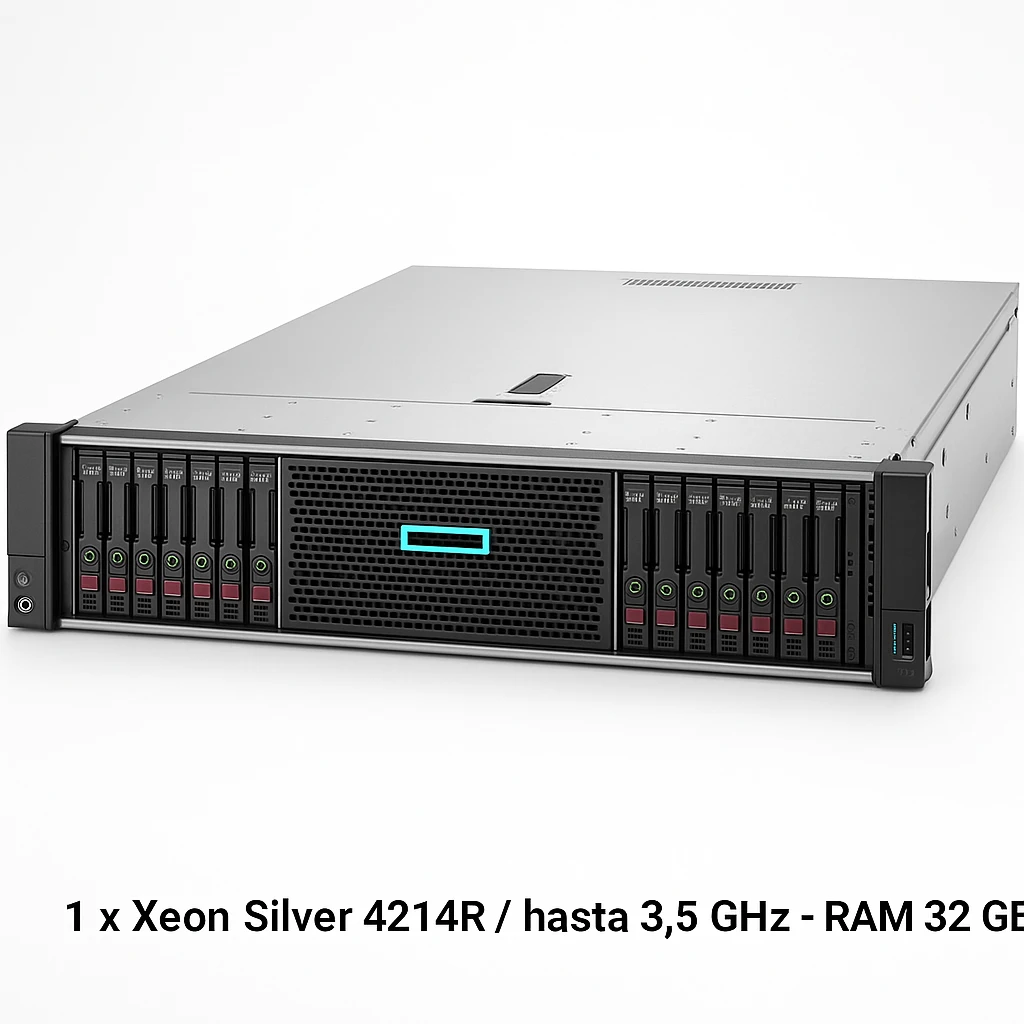 HPE ProLiant DL380 Gen10 Network Choice - Servidor - se puede montar en bastidor 2U - 2 vías - 1 x Xeon Silver 4214R / hasta 3.5 GHz - RAM 32 GB - SATA/SAS - hot-swap 2.5" bahía(s) - sin disc