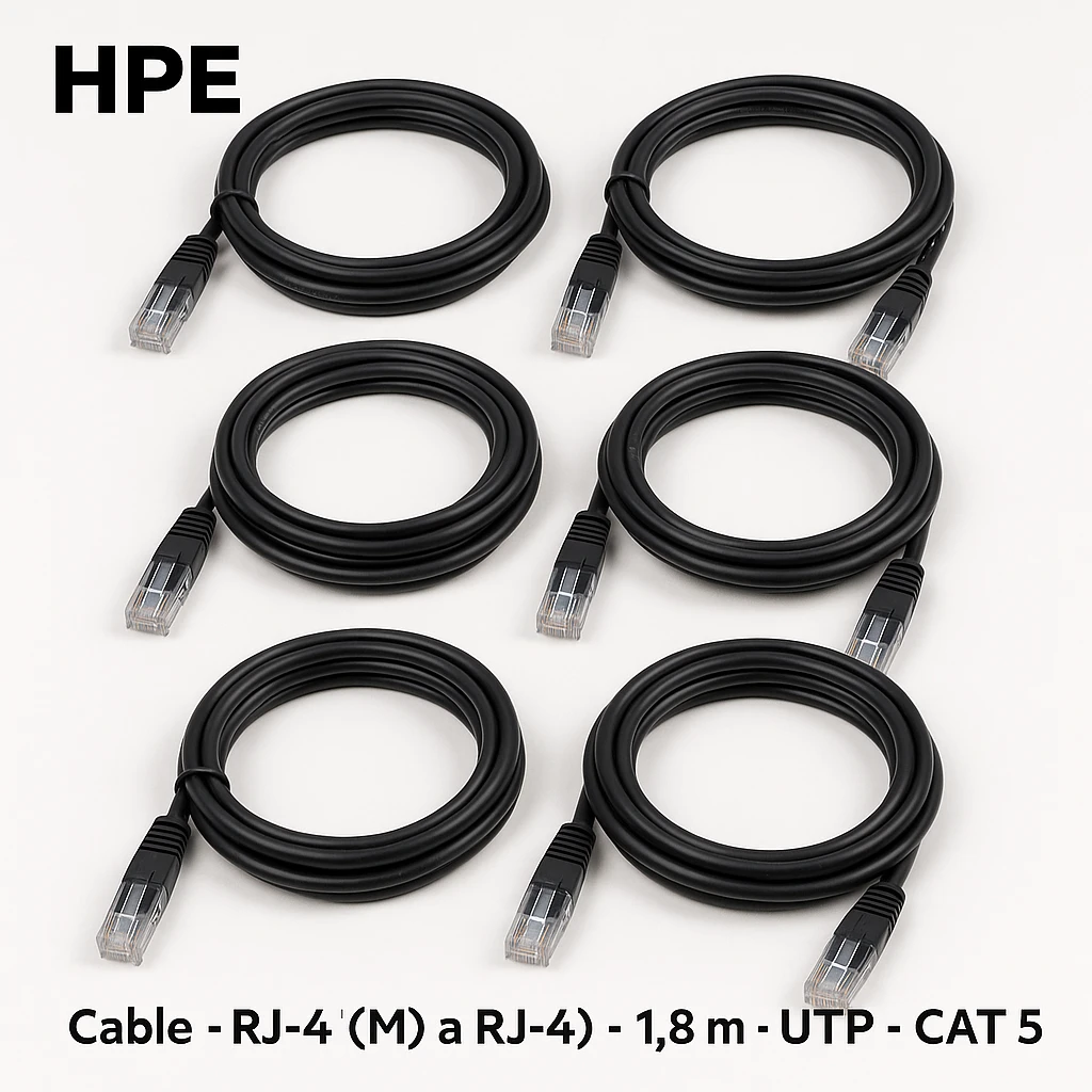 HPE - Cable de red - RJ-45 (M) a RJ-45 (M) - 1.8 m - UTP - CAT 5 (paquete de 8) - para HP TFT7600 G2; IP console switch 1x1x16; Rack; Server Console Switch
