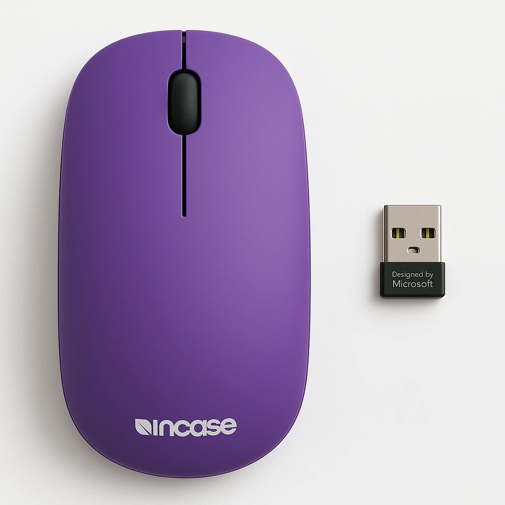 Incase Wireless Mobile Mouse 1850 - Designed by Microsoft - ratón - diestro y zurdo - óptico - 3 botones - inalámbrico - receptor inalámbrico USB - púrpura