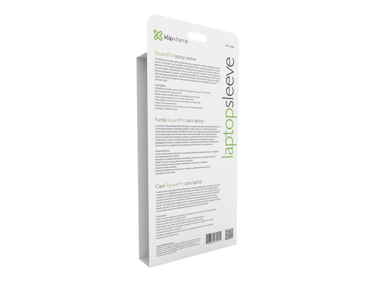 Klip Xtreme SquarePro KNS-420 - Funda para portátil - 15.6" - plata