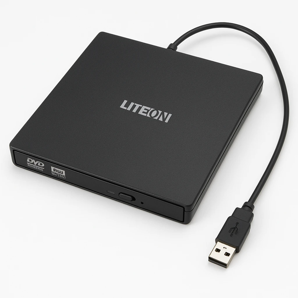 LiteOn eBAU108 - Unidad de disco - DVD±RW (±R DL) / DVD-RAM - 8x/8x/5x - USB 2.0 - externo - negro