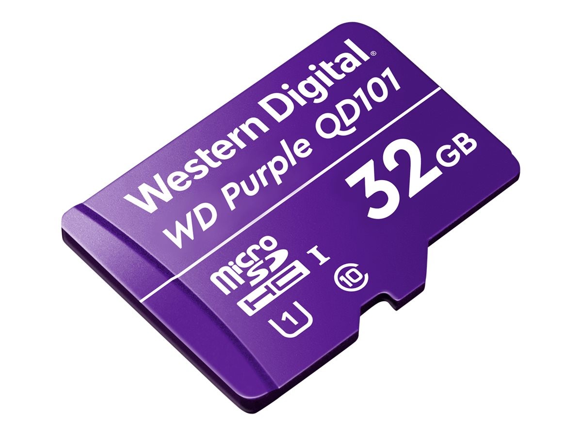 WD Purple SC QD101 WDD032G1P0C - Tarjeta de memoria flash - 32 GB - UHS-I U1 / Class10 - microSDHC - púrpura
