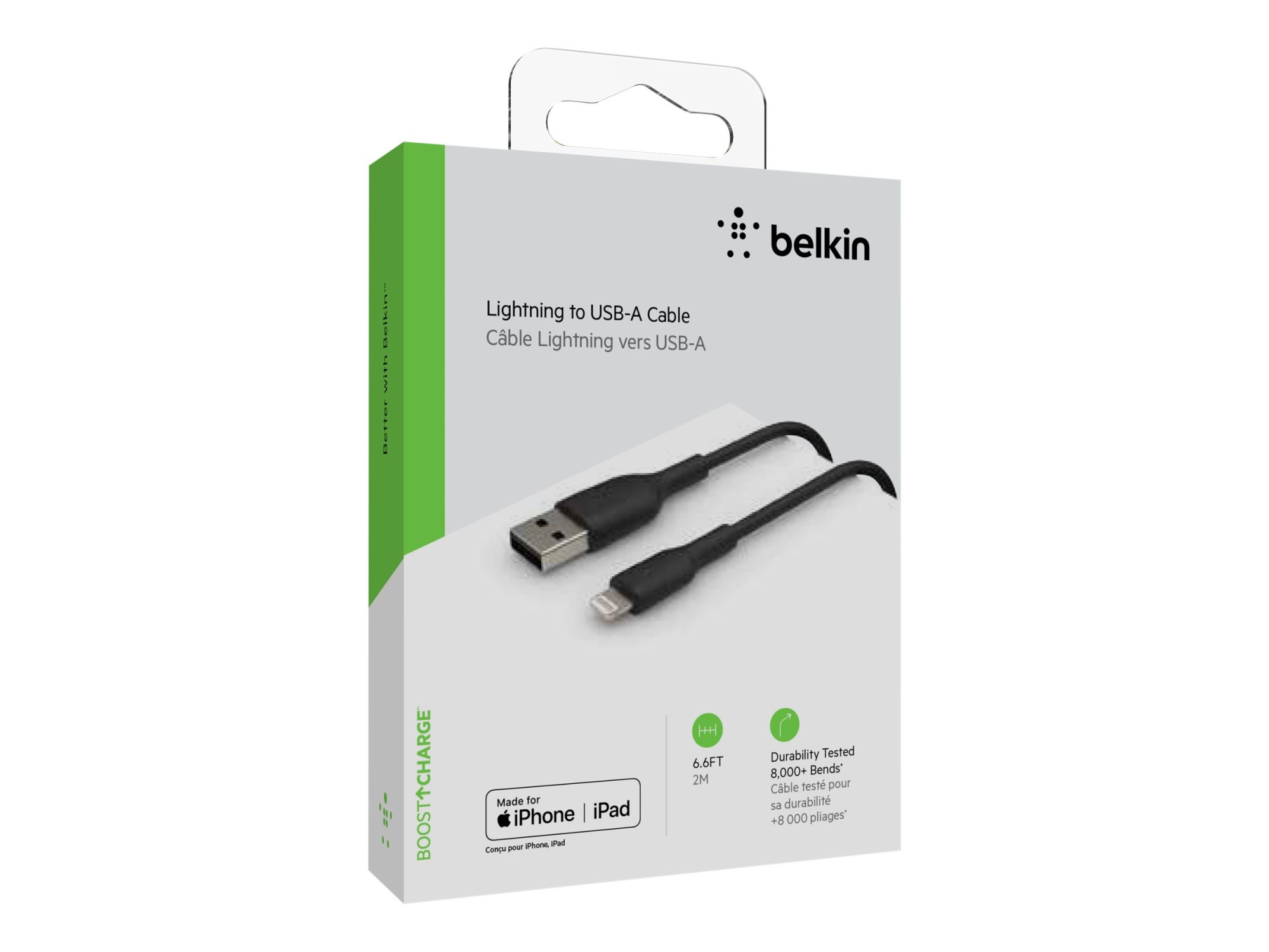 Belkin BoostCharge - Cable Lightning - Lightning macho a USB macho - 2 m - negro
