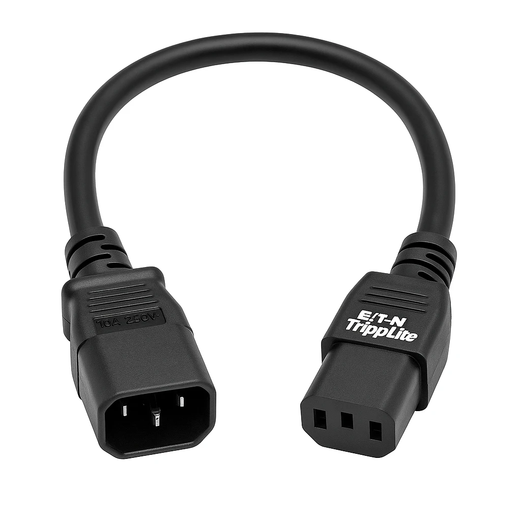 Eaton Tripp Lite Series PDU Power Cord, C13 to C14 - 10A, 250V, 18 AWG, 2 ft. (0.61 m), Black - Cable alargador de alimentación - IEC 60320 C14 a power IEC 60320 C13 - CA 100-250 V - 10 A - 6